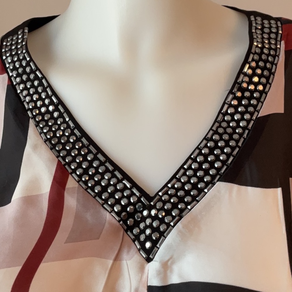 Ellen Tracy Abstract Satin Dress - Picture 6 of 12